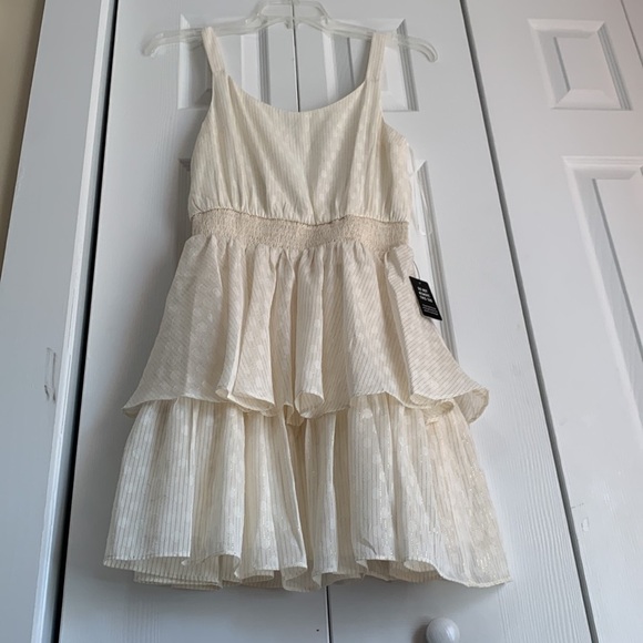 EXPRESS IVORY/ GOLD SLEEVELESS DRESS Size S - Picture 4 of 12